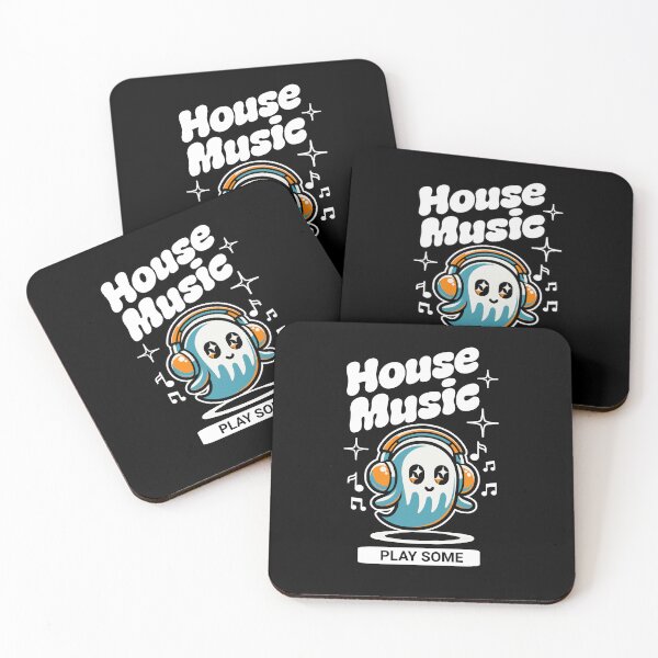 Item preview, HOUSE MUSIC - Headphone Ghost (White) designed and sold by Discothreadz.