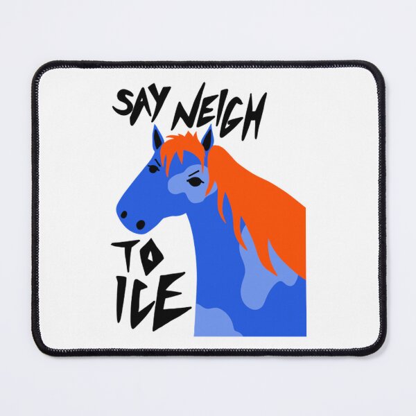 Item preview, Say Neigh To ICE Funny Pun Blue Horse Portrait Art designed and sold by Thelovesomedove.