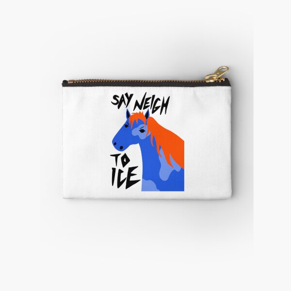 Item preview, Say Neigh To ICE Funny Pun Blue Horse Portrait Art designed and sold by Thelovesomedove.
