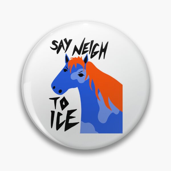 Item preview, Say Neigh To ICE Funny Pun Blue Horse Portrait Art designed and sold by Thelovesomedove.