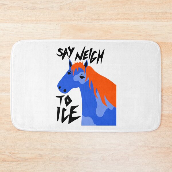 Item preview, Say Neigh To ICE Funny Pun Blue Horse Portrait Art designed and sold by Thelovesomedove.