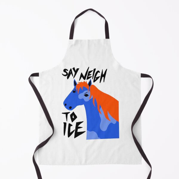 Item preview, Say Neigh To ICE Funny Pun Blue Horse Portrait Art designed and sold by Thelovesomedove.