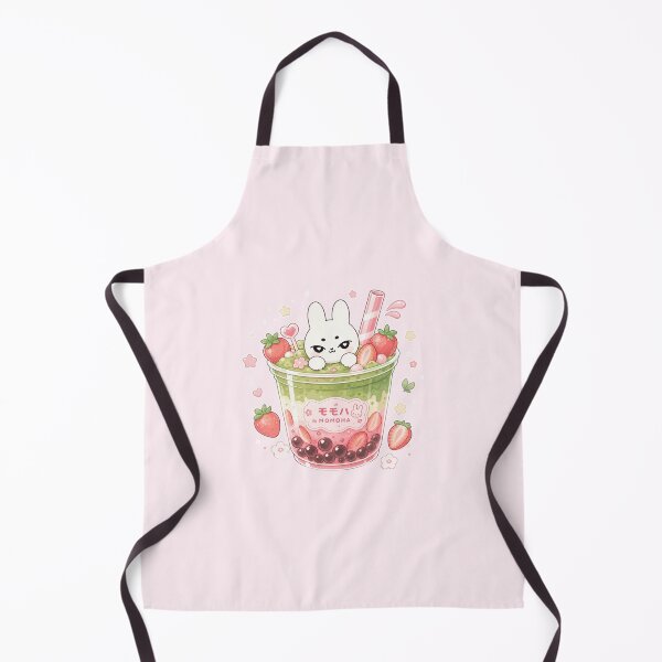 Item preview, Kawaii Strawberry Matcha Bunny Boba designed and sold by kokoriiland.