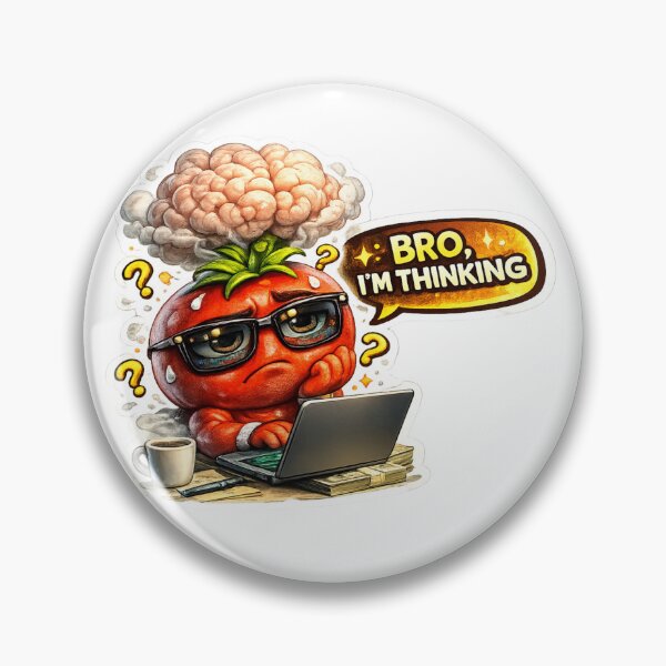 Item preview, Bro Im Thinking Funny Tomato Brain Overthinking Meme designed and sold by Bhinfy.