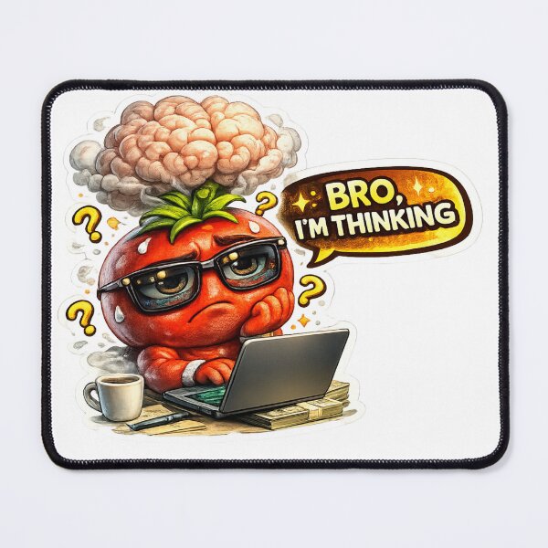 Item preview, Bro Im Thinking Funny Tomato Brain Overthinking Meme designed and sold by Bhinfy.