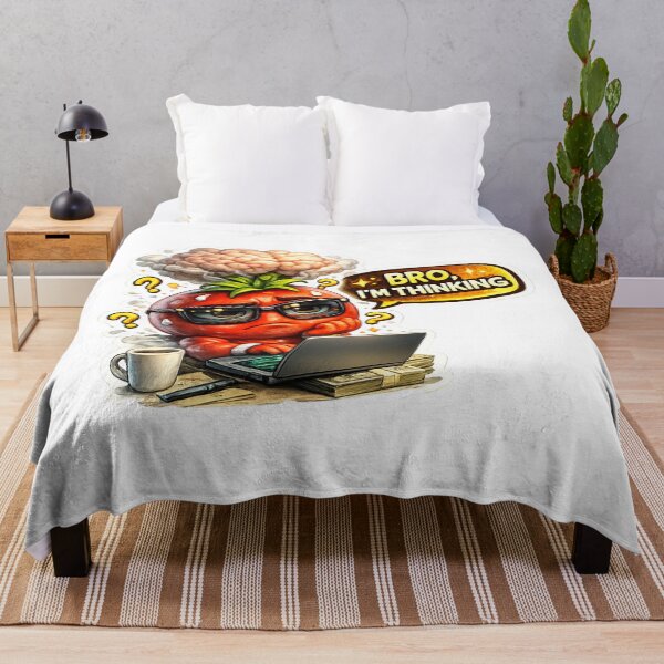 Item preview, Bro Im Thinking Funny Tomato Brain Overthinking Meme designed and sold by Bhinfy.