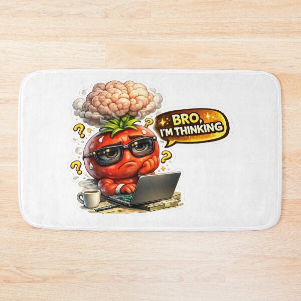 Item preview, Bro Im Thinking Funny Tomato Brain Overthinking Meme designed and sold by Bhinfy.