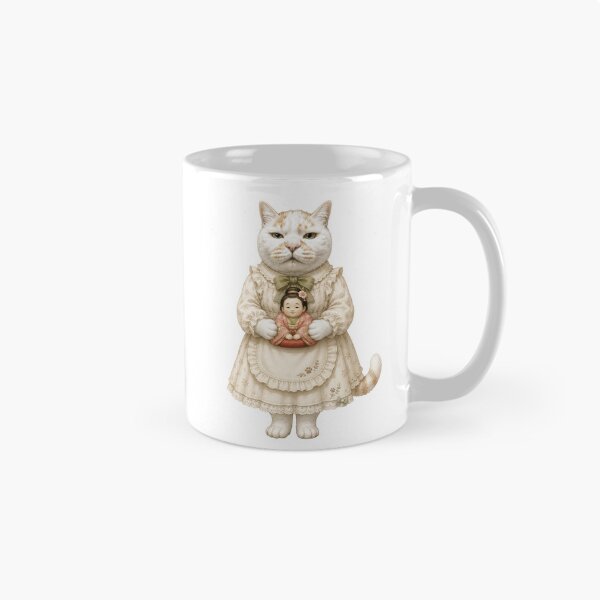 Item preview, Vintage Dress Cat with Retro Otafuku Doll designed and sold by Komatoya.