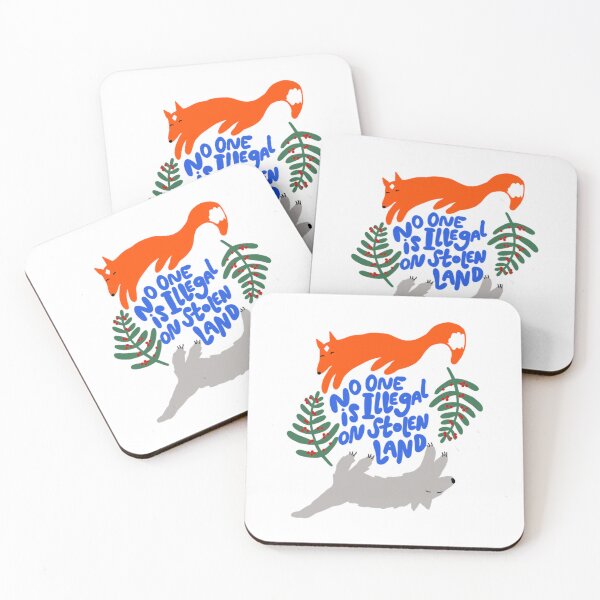 Item preview, No One Is Illegal On Stolen Land Woodland Animals Art designed and sold by Thelovesomedove.