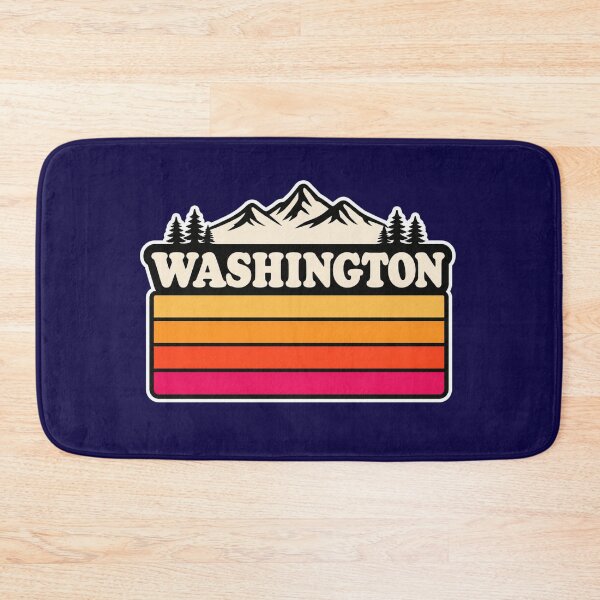 Item preview, Washington Retro Mountain Sunset Badge designed and sold by Swanny's Custom T-shirt and Gift Designs.