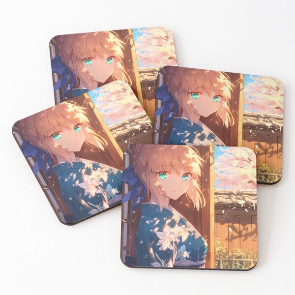 Item preview, Saber Fate Stay Night Cherry Blossom Kimono Evening Glow designed and sold by earlobejerk.
