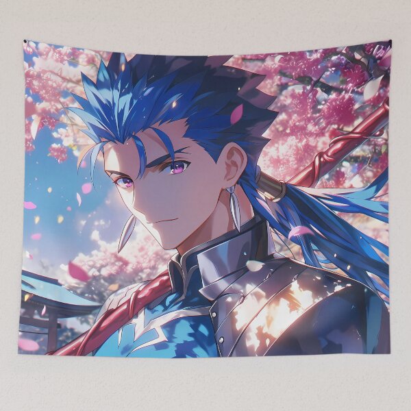 Item preview, Lancer Fate Stay Night Cherry Blossom Blue Spring Gaze designed and sold by earlobejerk.