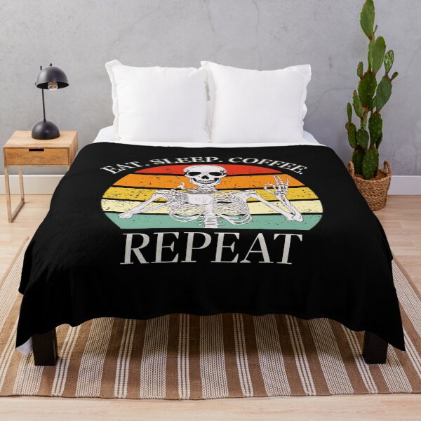 Item preview, Eat. Sleep. Coffee. Repeat Skeleton Design designed and sold by OldSkullDesigns.