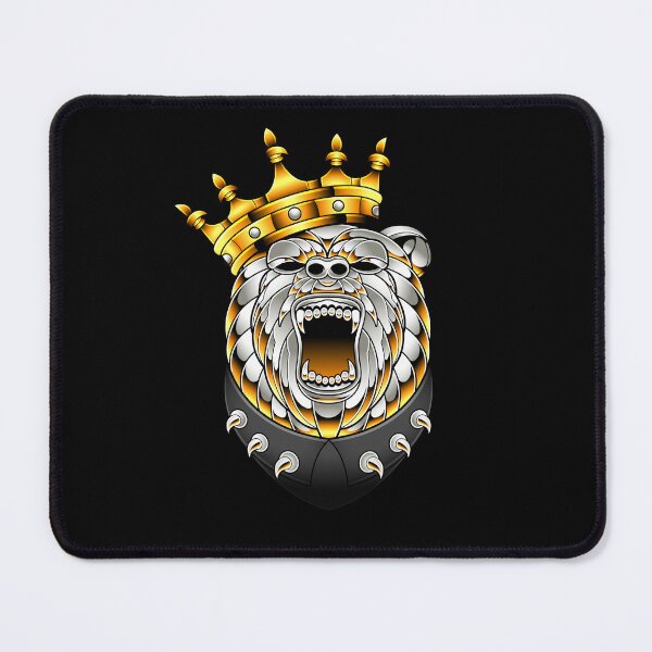 Item preview, Roaring Metallic Bear Head Wearing Golden Crown designed and sold by Lexkon Liu's art.