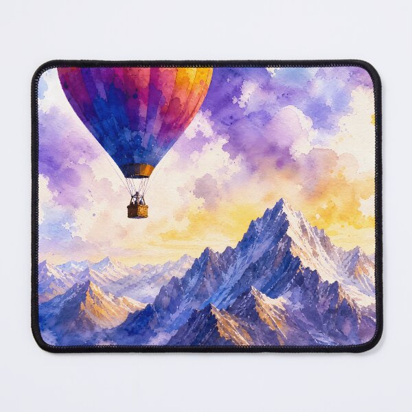 Item preview, Watercolor Hot Air Balloon Mountain Landscape designed and sold by LuisWorks.