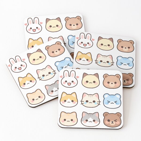 Item preview, Cute Kawaii Animal Faces Bunny Cat Bear designed and sold by DoongE.