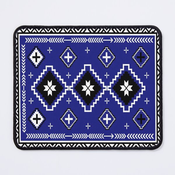 Item preview, Cobalt Blue Geometric Tribal Tapestry Pattern designed and sold by arteresting-art.