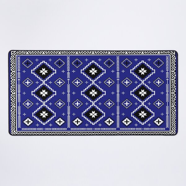 Item preview, Cobalt Blue Geometric Tribal Tapestry Pattern designed and sold by arteresting-art.
