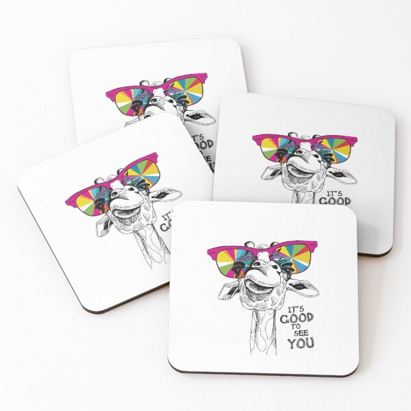Item preview, Giraffe With Rainbow Glasses It's Good To See You designed and sold by Colorful-Garden.