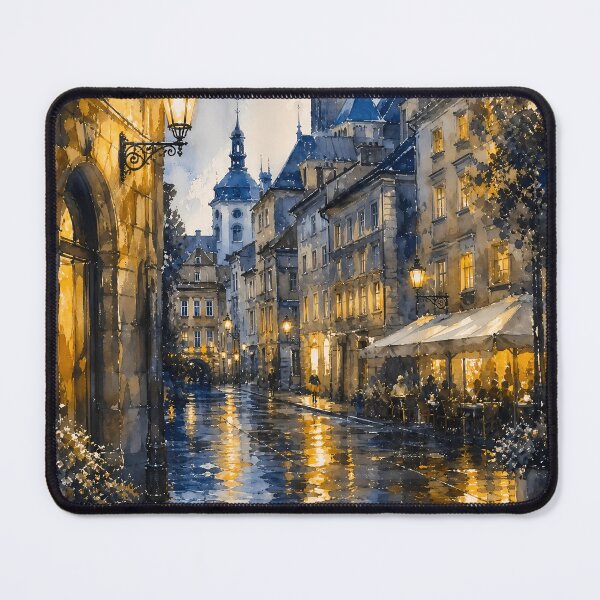 Item preview, Watercolor Rainy Night European Street Art designed and sold by LuisWorks.