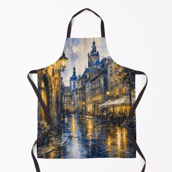 Item preview, Watercolor Rainy Night European Street Art designed and sold by LuisWorks.