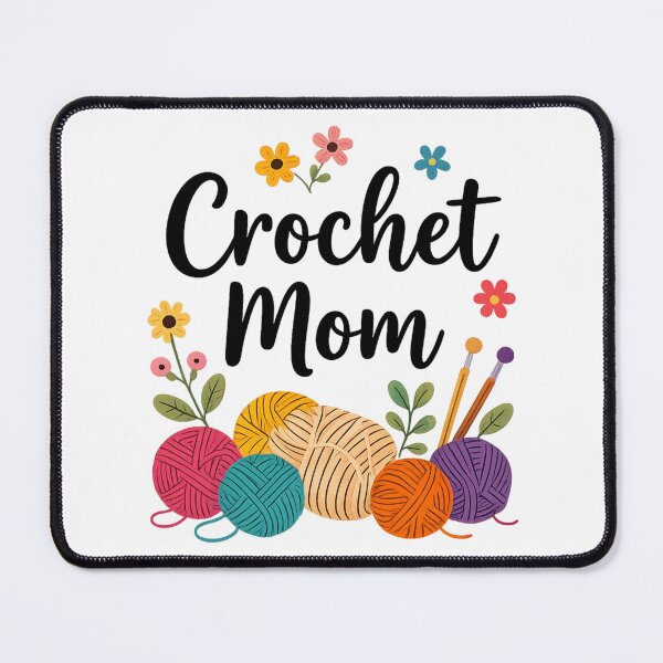 Item preview, Crochet Mom colorful yarn art with floral accents designed and sold by LuloCreative.