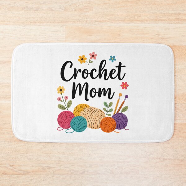 Item preview, Crochet Mom colorful yarn art with floral accents designed and sold by LuloCreative.