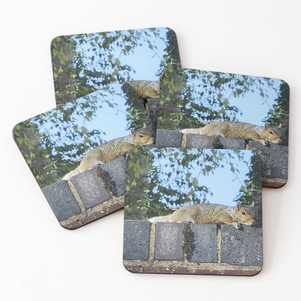 Item preview, Cute Squirrel on Stone Wall Nature Photography designed and sold by Deep Descent.