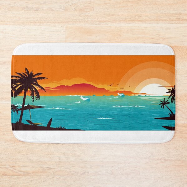 Item preview, Tropical Palm Trees On Sunset Beach designed and sold by Lexkon Liu's art.