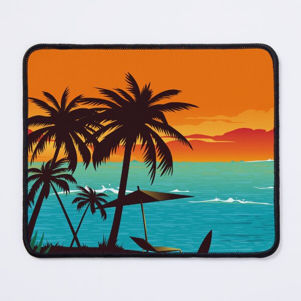 Item preview, Tropical Palm Trees On Sunset Beach designed and sold by Lexkon Liu's art.