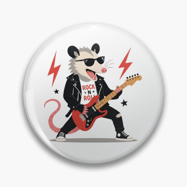 Item preview, Rockin’ Punk Possum Playing Electric Guitar – Cool Animal Rock Star Cartoon designed and sold by Cheonsa.