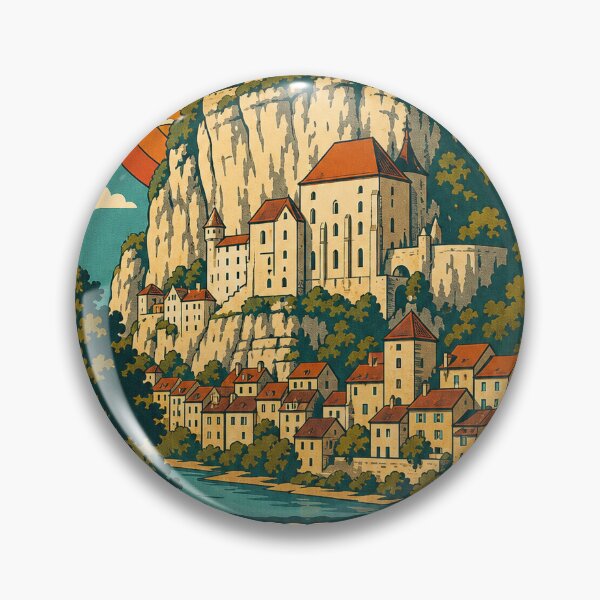 Item preview, Rocamadour France Travel Souvenir - Retro Illustration designed and sold by VisualArtsOasis.