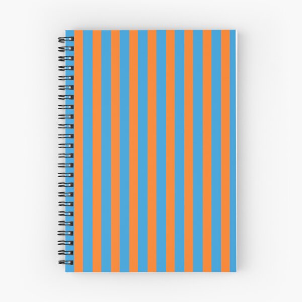 Item preview, Ultra Fine Stripe Narrow Vertical Pinstripe Pattern in Tangerine Orange and Cerulean Blue designed and sold by kierkegaard.