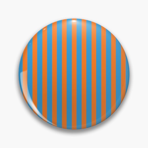 Item preview, Ultra Fine Stripe Narrow Vertical Pinstripe Pattern in Tangerine Orange and Cerulean Blue designed and sold by kierkegaard.