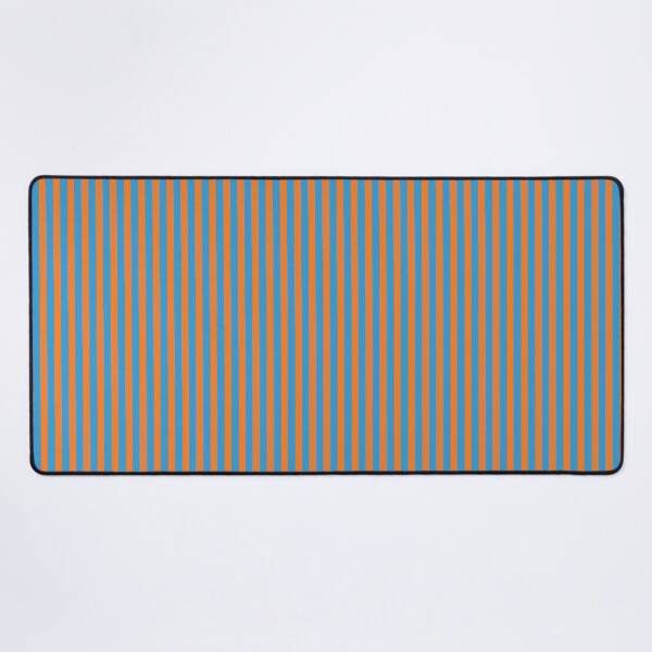 Item preview, Ultra Fine Stripe Narrow Vertical Pinstripe Pattern in Tangerine Orange and Cerulean Blue designed and sold by kierkegaard.