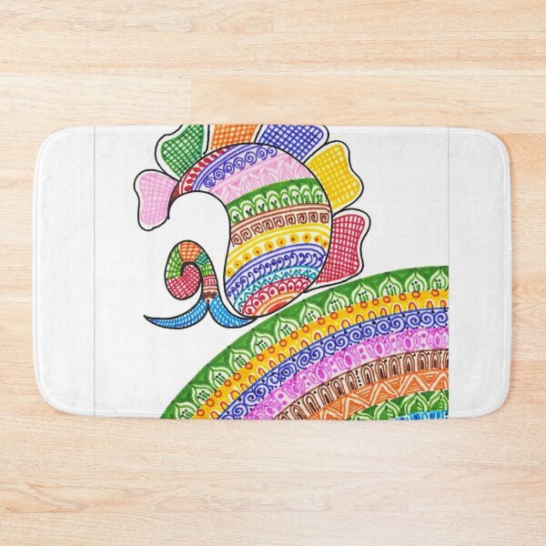 Item preview, Colorful Mandala Peacock Folk Art Illustration designed and sold by Monishgoud.