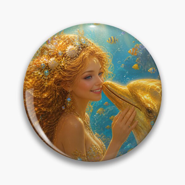 Item preview, Little Mermaid and Golden Dolphin designed and sold by SandyPictures.