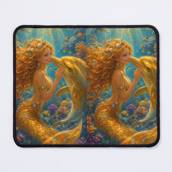 Item preview, Little Mermaid and Golden Dolphin designed and sold by SandyPictures.