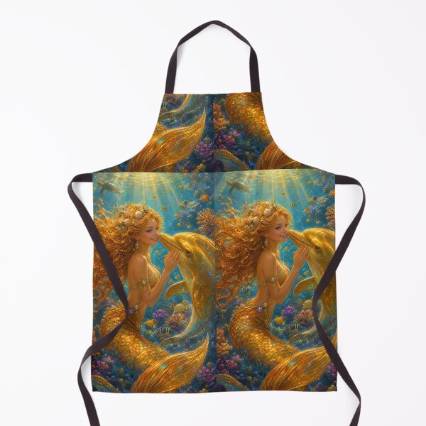 Item preview, Little Mermaid and Golden Dolphin designed and sold by SandyPictures.