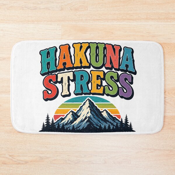 Item preview, Hakuna Stress Retro Mountain Sticker | Funny No Stress Gift | Swahili Saying designed and sold by Igrowlab254.