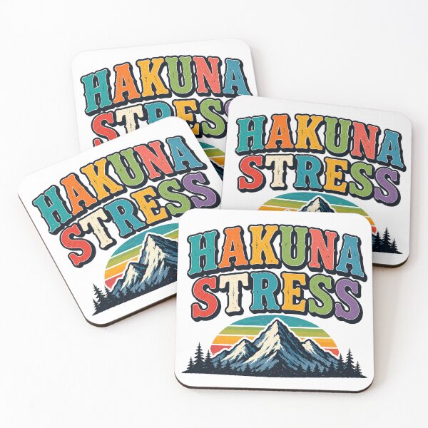 Item preview, Hakuna Stress Retro Mountain Sticker | Funny No Stress Gift | Swahili Saying designed and sold by Igrowlab254.