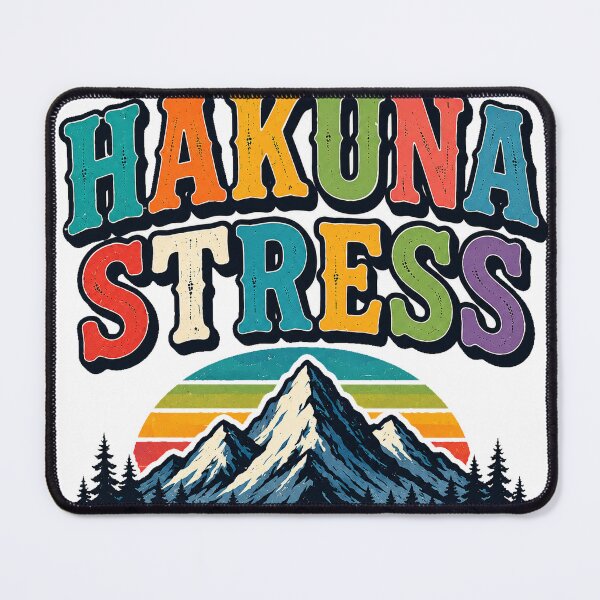 Item preview, Hakuna Stress Retro Mountain Sticker | Funny No Stress Gift | Swahili Saying designed and sold by Igrowlab254.