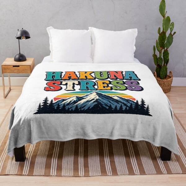 Item preview, Hakuna Stress Retro Mountain Sticker | Funny No Stress Gift | Swahili Saying designed and sold by Igrowlab254.
