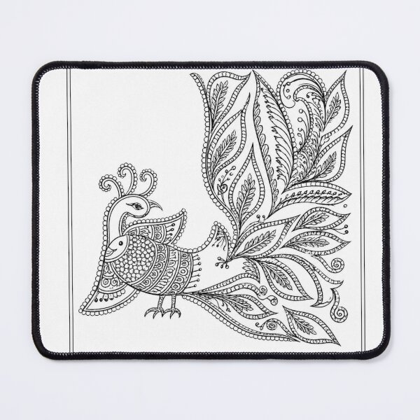Item preview, Ornamental Bird Paisley Line Art designed and sold by Monishgoud.