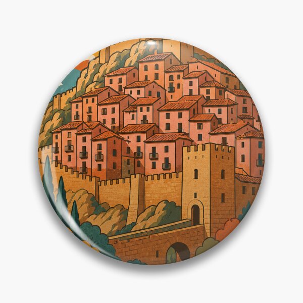 Item preview, Albarracin Spain Travel Souvenir - Retro Illustration designed and sold by VisualArtsOasis.