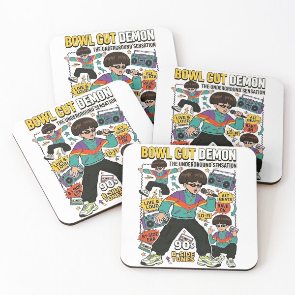 Item preview, Retro Bowl Cut Demon 90s Beats designed and sold by Tel A Pet.