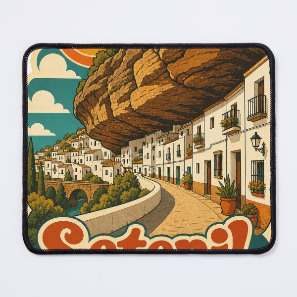 Item preview, Setenil Spain Travel Souvenir - Retro Illustration designed and sold by VisualArtsOasis.