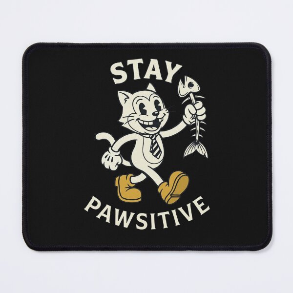Item preview,  Stay Pawsitive Retro Cat Cartoon Fish Vintry Off designed and sold by VintryOff.