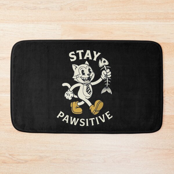 Item preview,  Stay Pawsitive Retro Cat Cartoon Fish Vintry Off designed and sold by VintryOff.