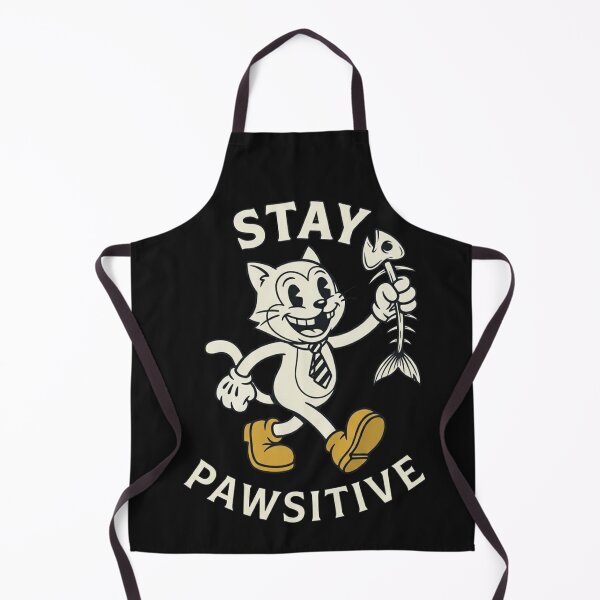Item preview, Stay Pawsitive Retro Cat Cartoon Fish Vintry Off designed and sold by VintryOff.